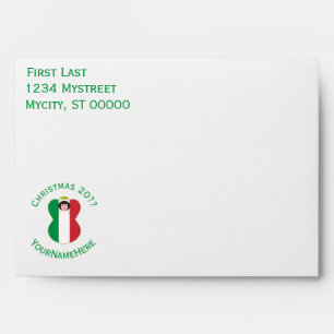 Personalized Italian Angel Christmas Flag Envelope