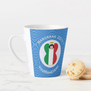 Personalized Italian Angel Flag Hanukkah Flag  Latte Mug