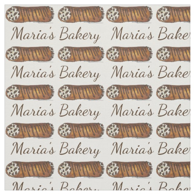 Personalized Italian Bakery Baking Cannoli Fabric (Swatch)