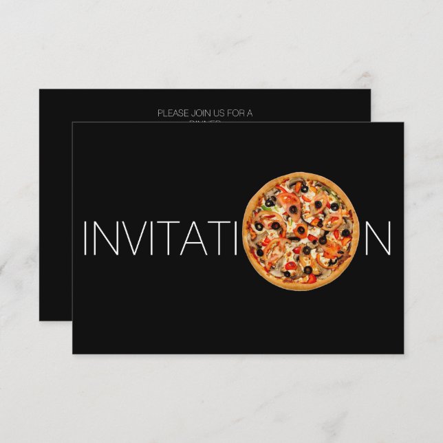 Personalized Italian Food Dinner Pizza Invitation (Front/Back)
