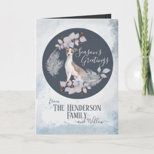 Personalized Italian Greyhound Whippet Christmas Holiday Card