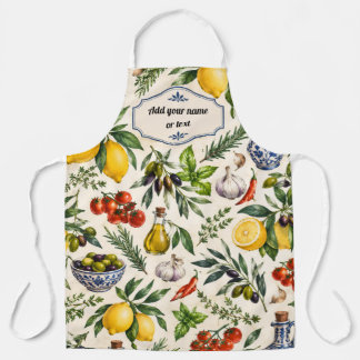 Personalized Italian Kitchen Apron - Mediterranean