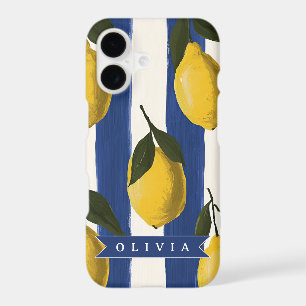 Personalized Italian Lemon Stripe Coastal 