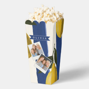 Personalized Italian Lemon Stripe Coastal  Favor Box