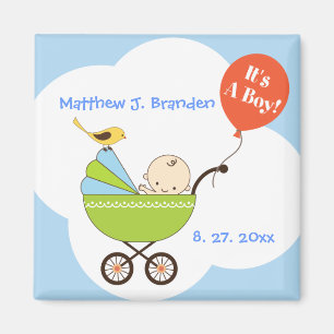 Personalized It's a Boy in Skyblue Magnet
