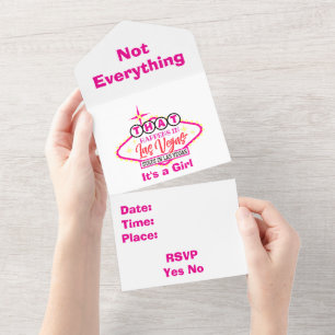 Personalized It's a Girl Las Vegas All In One Invitation