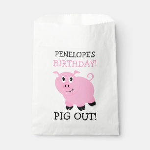 Personalized It's A Party Pig Out Birthday Party Favour Bag