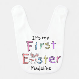 Personalized It's My First Easter Bib