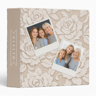 Personalized Ivory Lace Bridal Elegant Vintage Binder
