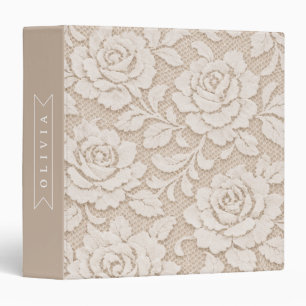 Personalized Ivory Lace Bridal Elegant Vintage Binder