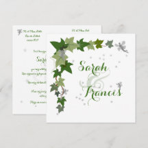 personalized ivy and fairy wedding announcement
