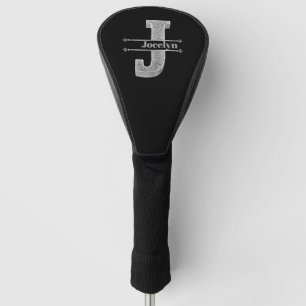 Personalized J Initial Silver Monogram Your Name   Golf Head Cover