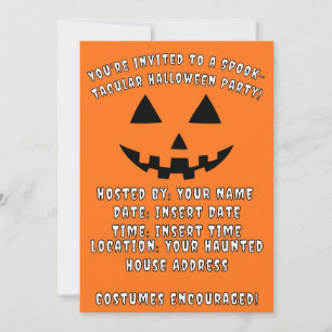Personalized Jack-o'-Lantern Halloween Party Invitation