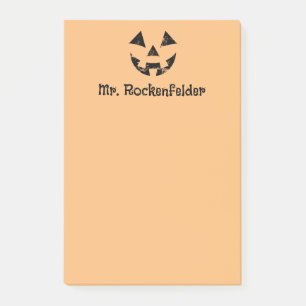 Personalized Jack-o-lantern pumpkin face Halloween Post-it Notes