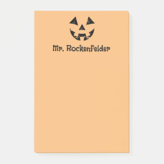 Personalized Jack-o-lantern pumpkin face Halloween Post-it Notes