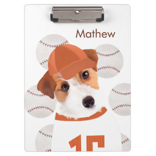 Personalized Jack Russell Dog Baseball Jersey  Clipboard