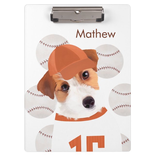 Personalized Jack Russell Dog Baseball Jersey  Clipboard (Front)