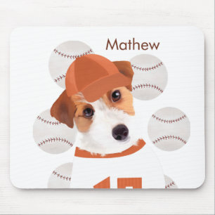 Personalized Jack Russell Dog Baseball Jersey Mouse Pad