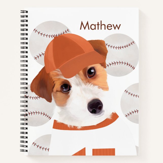 Personalized Jack Russell Dog Baseball Jersey  Notebook (Front)