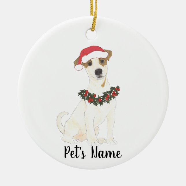 Personalized Jack Russell Terrier Ceramic Ornament (Front)