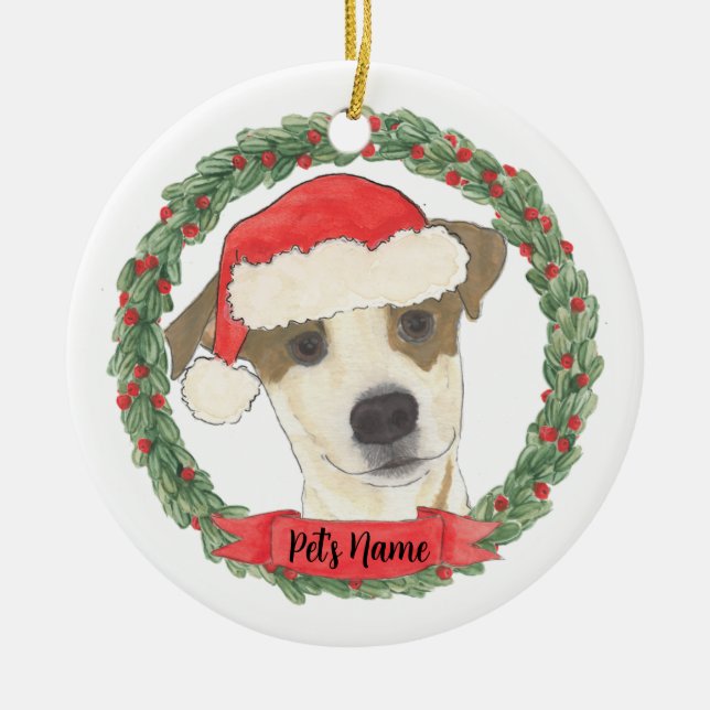 Personalized Jack Russell Terrier Ceramic Ornament (Front)