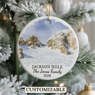Personalized Jackson Hole Mountain Resort, Wyoming Ceramic Ornament