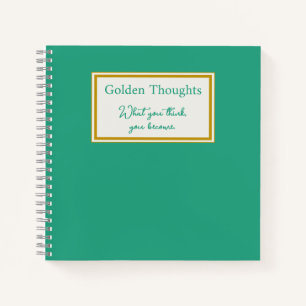 Personalized Jade Green and Gold Journal