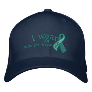 Personalized Jade Hope Ribbon Awareness Your Text Embroidered Hat