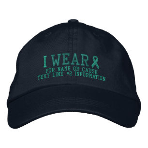 Personalized Jade Ribbon Awareness Embroidery Embroidered Hat
