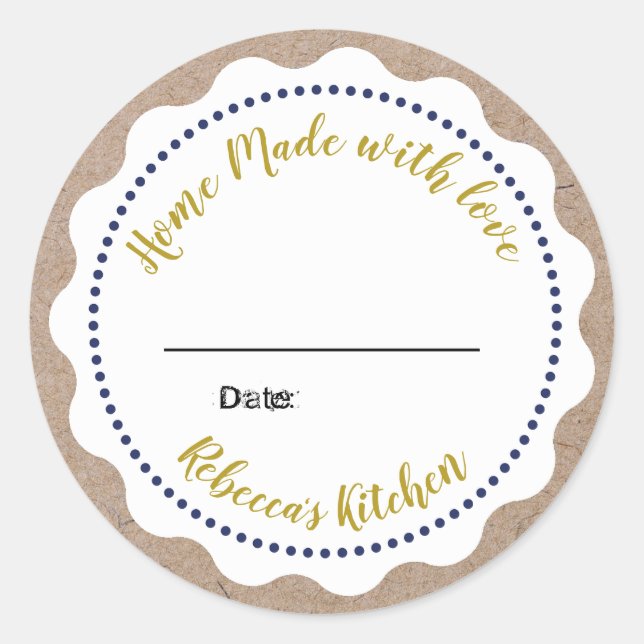 Personalized Jam Canning | Homemade  Mason Jar Classic Round Sticker (Front)