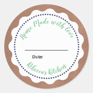 Personalized Jam Canning   Homemade  Mason Jar Classic Round Sticker