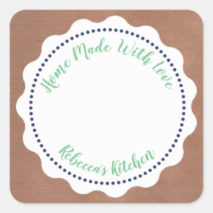 Personalized Jam Canning   Homemade  Mason Jar Square Sticker