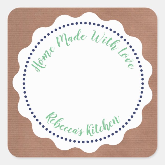 Personalized Jam Canning | Homemade  Mason Jar Square Sticker (Front)