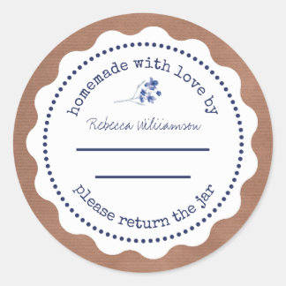 Personalized Jam Canning | Homemade with love Classic Round Sticker