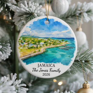 Personalized Jamaica Ceramic Ornament, Custom Cari Ornament