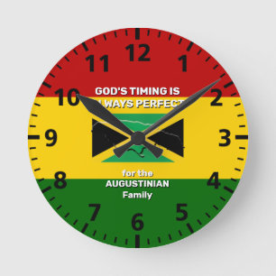 Personalized JAMAICA FLAG MAP Rasta Colours Round Clock