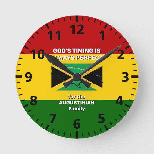 Personalized JAMAICA FLAG MAP Rasta Colours Round Clock (Front)