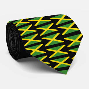 Personalized JAMAICA FLAG Monogram Neck Tie