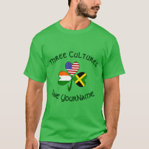 Personalized Jamaica Ireland USA Shamrock Men's T-Shirt