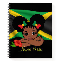 Personalized Jamaican Flag Girl Spiral Notebook