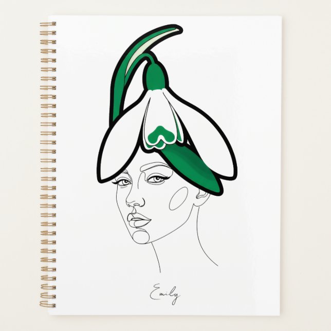 Personalized January Birth Flower Portrait Planner (Front)