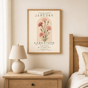 Personalized January Birth Flower Poster