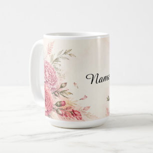 Personalized January Birth Flower Watercolor Coffee Mug
