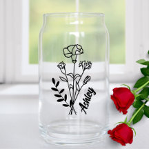Personalized January Birth Month Flower Carnations