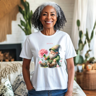 Personalized January Birth Month Garden Gnome Tri-Blend Shirt