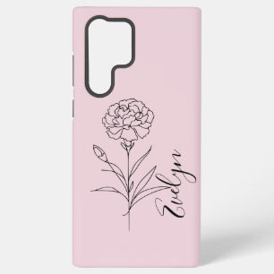 Personalized January Carnation Birth Flower  Samsung Galaxy Case