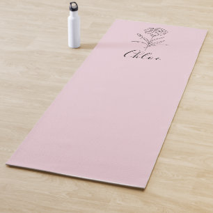Personalized January Carnation Birth Flower  Yoga Mat