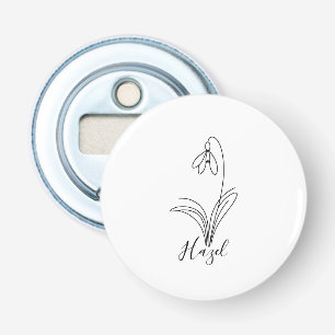 Personalized January snowdrop Birth Flower  Bottle Opener