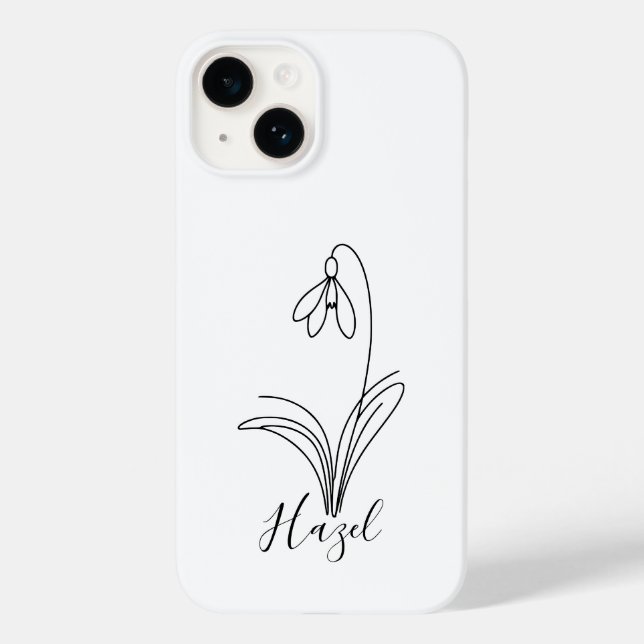 Personalized January snowdrop Birth Flower  Case-Mate iPhone Case (Back)