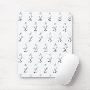 Personalized January snowdrop Birth Flower Mouse Pad
